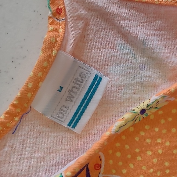 💥3for$12💥 On White women's swimsuit cover-up with Flip-Flop Print size Medium - Picture 3 of 7